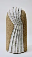 Photo of SCC052, Tall Carved Form Form With White Curving Lines